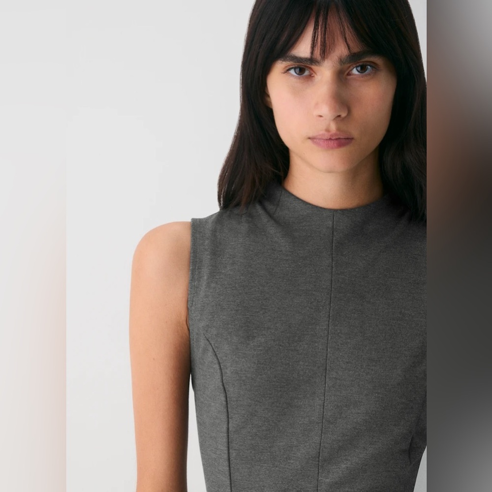 Aritzia Wilfred Ponteflex Ruth Dress in Heather Charcoal Size 8 NWT Lawyer - Picture 5 of 16
